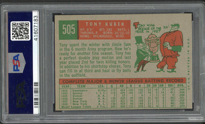 1959 Topps Baseball #505 Tony Kubek Yankees PSA 8 NM/MT 561987