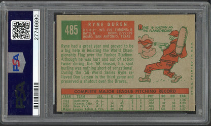 1959 Topps Baseball #485 Ryne Duren Yankees PSA 7 NM 561988