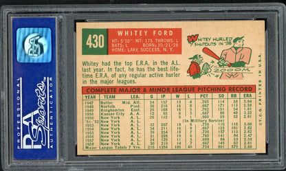 1959 Topps Baseball #430 Whitey Ford Yankees PSA 7 NM 561989