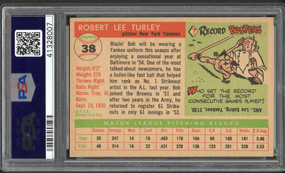 1955 Topps Baseball #038 Bob Turley Yankees PSA 7 NM 561991