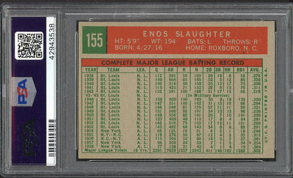 1959 Topps Baseball #155 Enos Slaughter Yankees PSA 6 EX-MT 561994