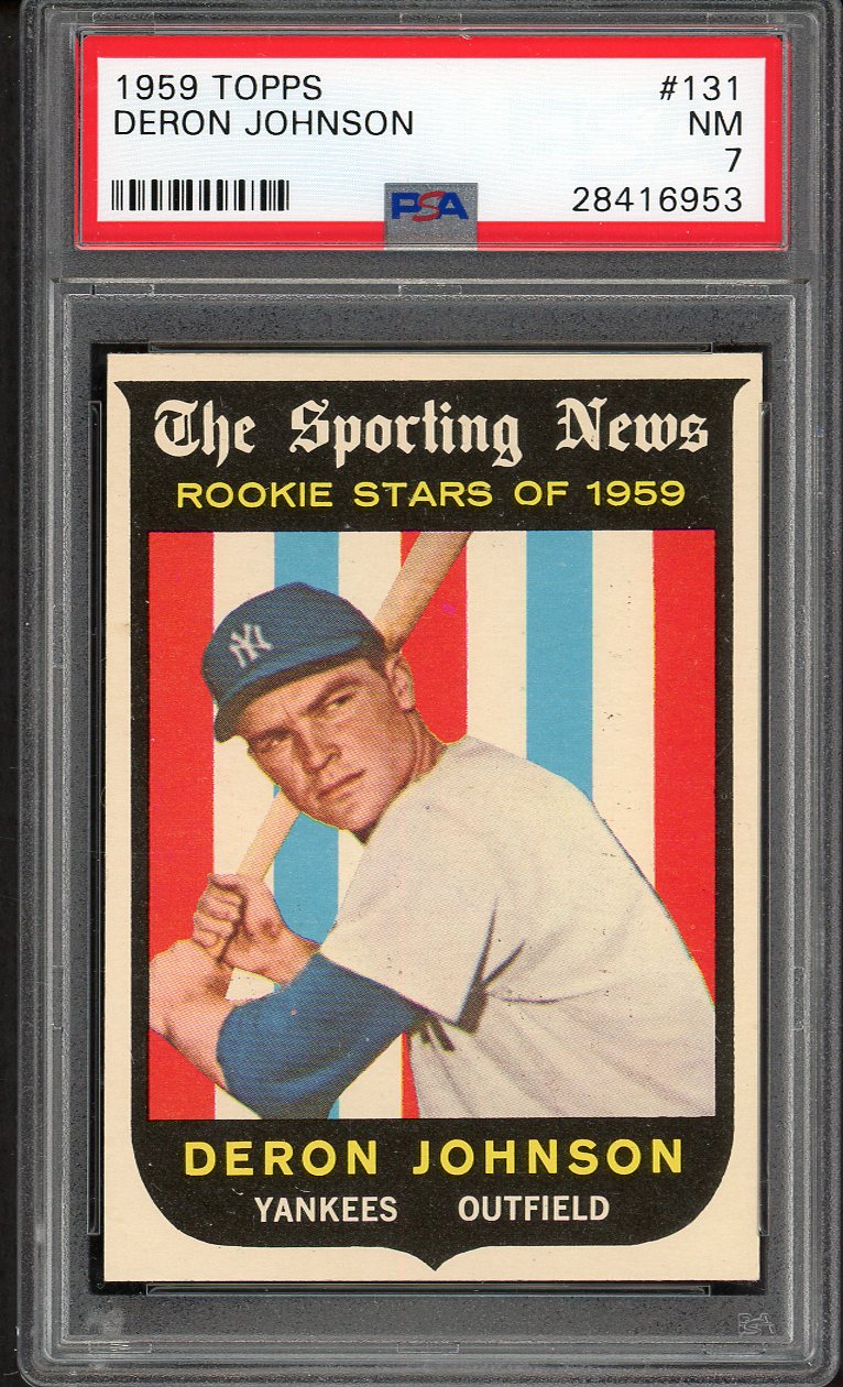 1959 Topps Baseball #131 Deron Johnson Yankees PSA 7 NM 561995