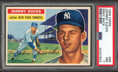 1956 Topps Baseball #088 Johnny Kucks Yankees PSA 7 NM Gray 561999