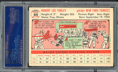 1956 Topps Baseball #040 Bob Turley Yankees PSA 6 EX-MT White 562006