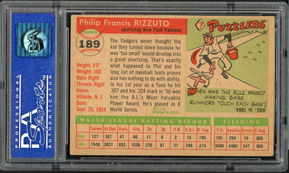 1955 Topps Baseball #189 Phil Rizzuto Yankees PSA 5 EX 562008