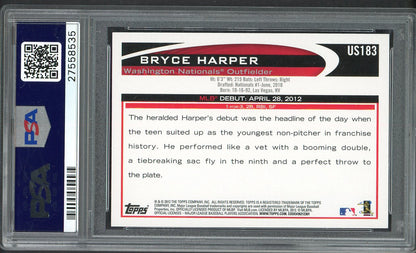 2012 Topps Update #US183 Bryce Harper Nationals PSA 9 MINT 562019