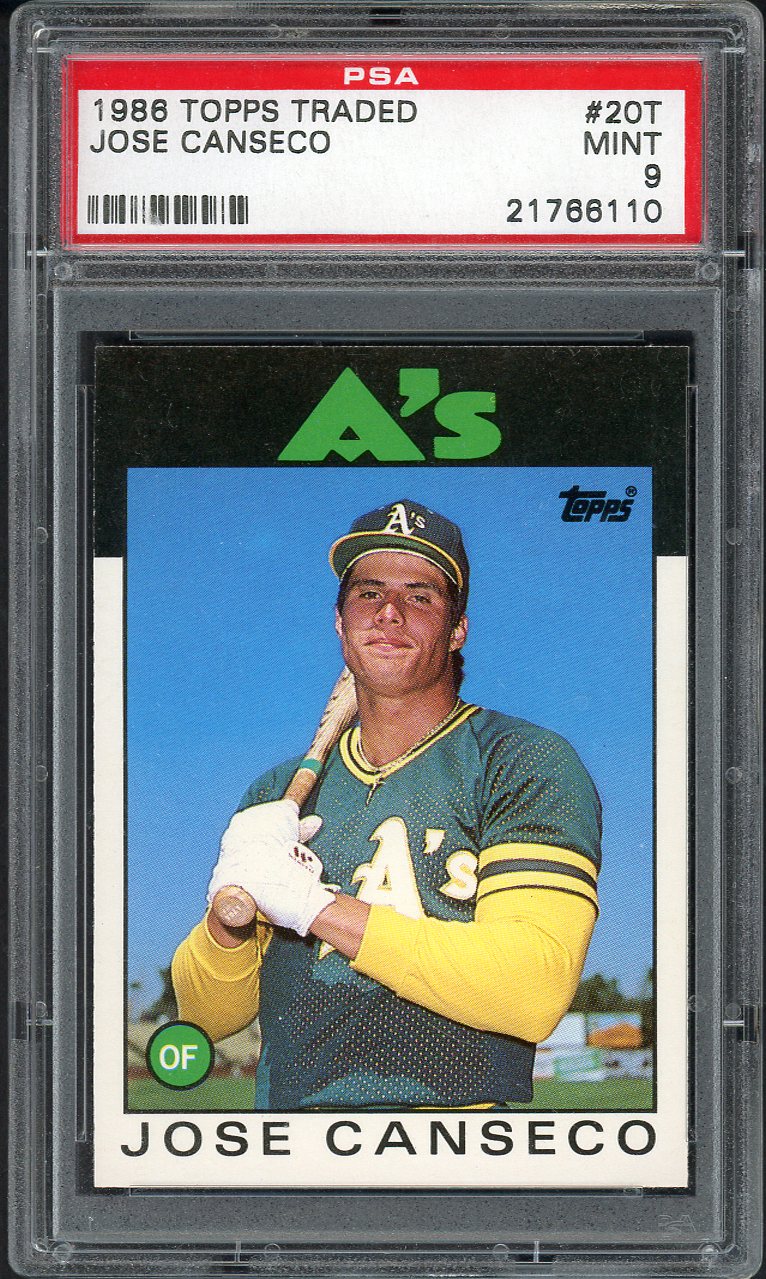 1986 Topps Traded #20T Jose Canseco A's PSA 9 MINT 562020