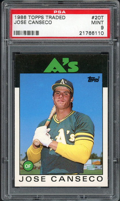1986 Topps Traded #20T Jose Canseco A's PSA 9 MINT 562020