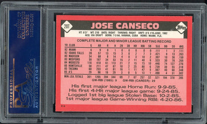 1986 Topps Traded #20T Jose Canseco A's PSA 9 MINT 562020