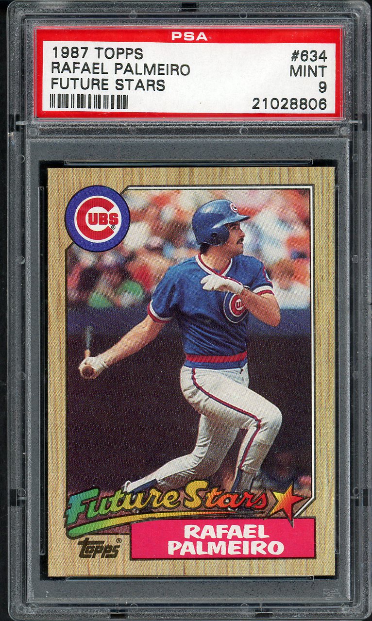 1987 Topps #634 Rafael Palmeiro Cubs PSA 9 MINT 562021