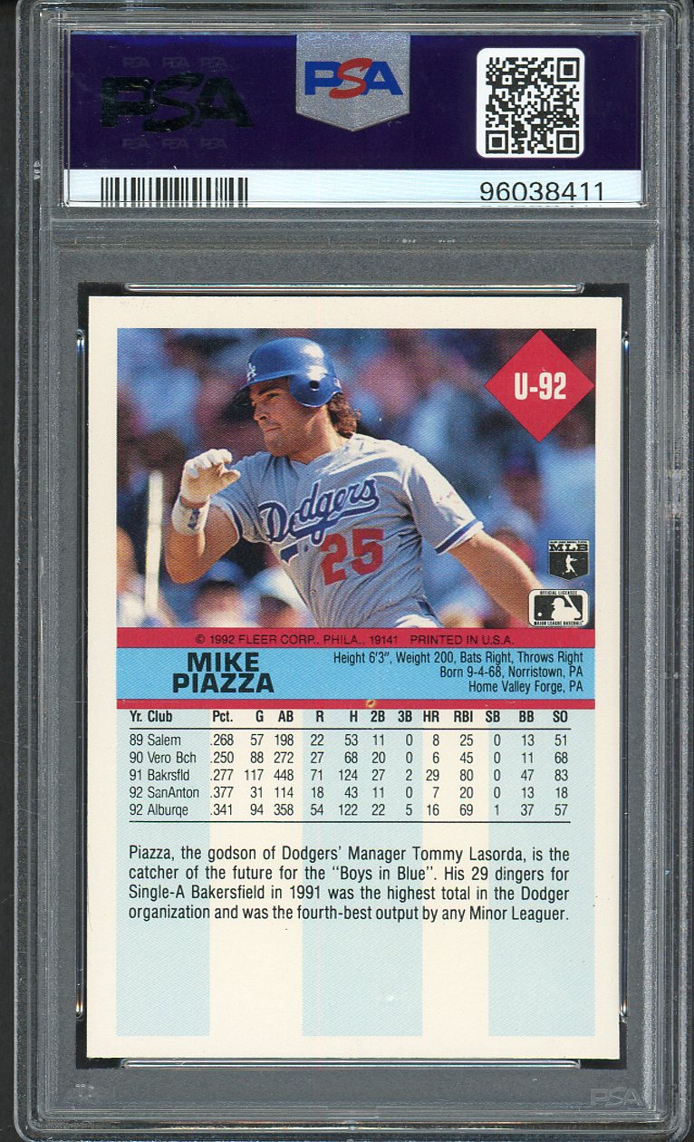 1992 Fleer Update #U92 Mike Piazza Dodgers PSA 9 MINT 562023