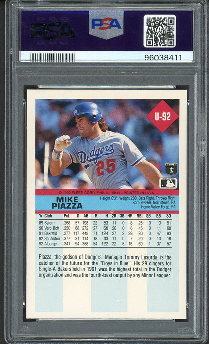 1992 Fleer Update #U92 Mike Piazza Dodgers PSA 9 MINT 562023