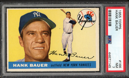 1955 Topps Baseball #166 Hank Bauer Yankees PSA 7 NM 562027