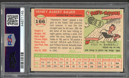 1955 Topps Baseball #166 Hank Bauer Yankees PSA 7 NM 562027