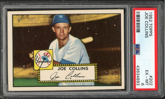 1952 Topps Baseball #202 Joe Collins Yankees PSA 6 EX-MT 562029