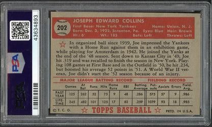 1952 Topps Baseball #202 Joe Collins Yankees PSA 6 EX-MT 562029