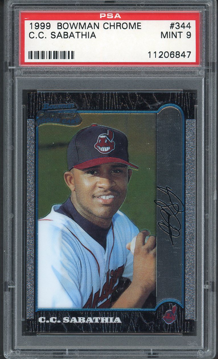 1999 Bowman Chrome #344 C.C. Sabathia Indians PSA 9 MINT 562035