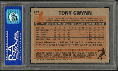 1983 Topps #482 Tony Gwynn Padres PSA 8 NM/MT 562041