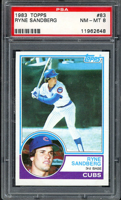 1983 Topps #083 Ryne Sandberg Cubs PSA 8 NM/MT 562042