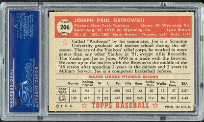1952 Topps Baseball #206 Joe Ostrowski Yankees PSA 5 EX 562045