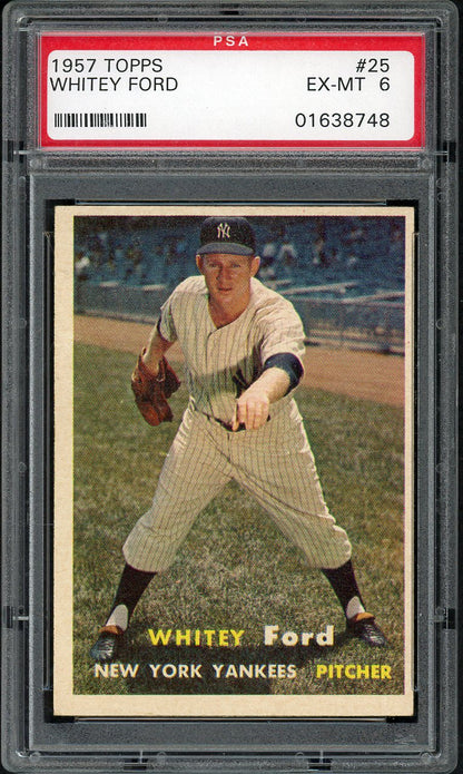 1957 Topps Baseball #025 Whitey Ford Yankees PSA 6 EX-MT 562048