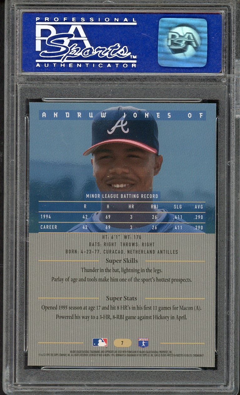 1995 Bowman Best #007 Andruw Jones Braves PSA 10 GEM MINT Blue 562050