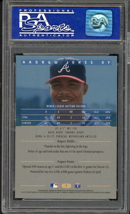 1995 Bowman Best #007 Andruw Jones Braves PSA 10 GEM MINT Blue 562050