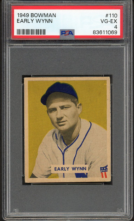 1949 Bowman Baseball #110 Early Wynn Indians PSA 4 VG-EX 562051
