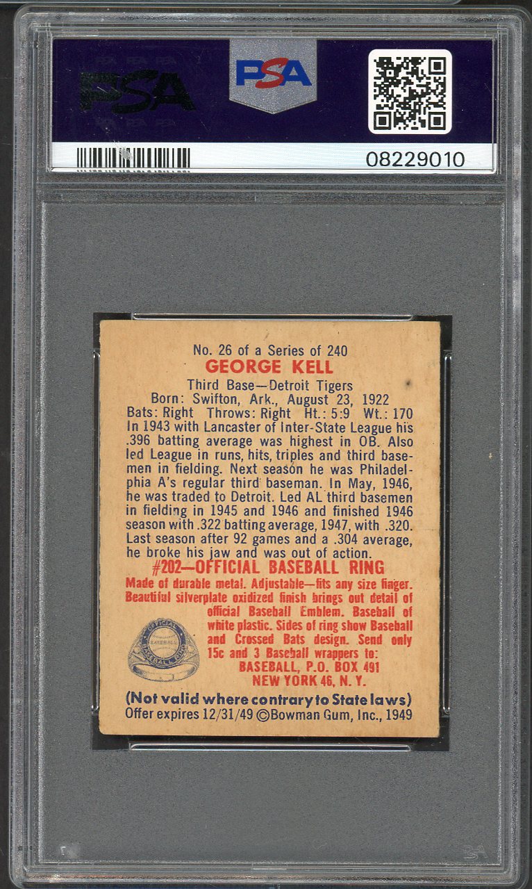 1949 Bowman Baseball #026 George Kell Tigers PSA 5 EX 562052