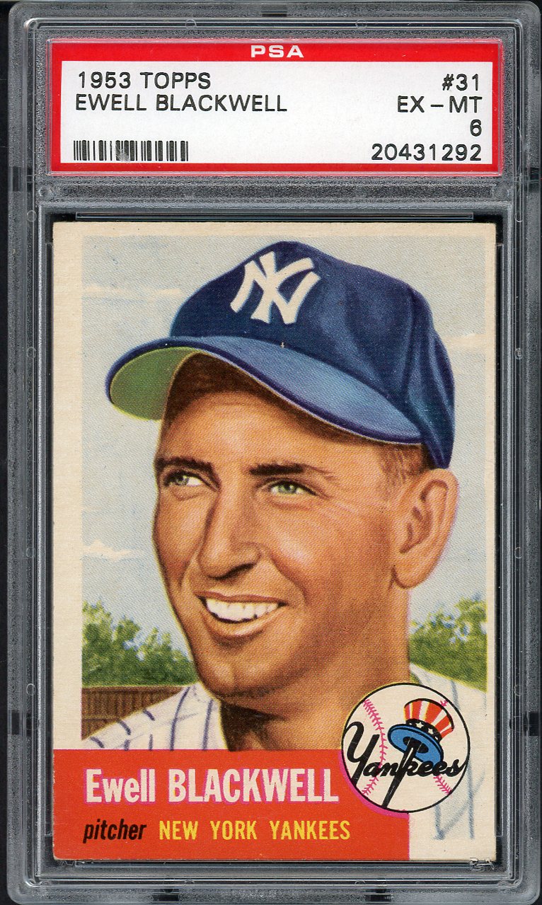 1953 Topps Baseball #031 Ewell Blackwell Yankees PSA 6 EX-MT 562056