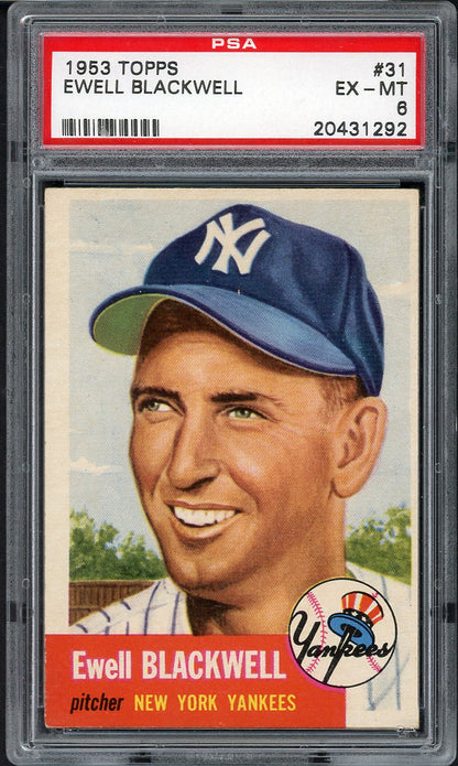 1953 Topps Baseball #031 Ewell Blackwell Yankees PSA 6 EX-MT 562056