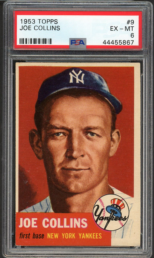 1953 Topps Baseball #009 Joe Collins Yankees PSA 6 EX-MT 562057