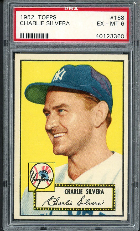 1952 Topps Baseball #168 Charlie Silvera Yankees PSA 6 EX-MT 562059