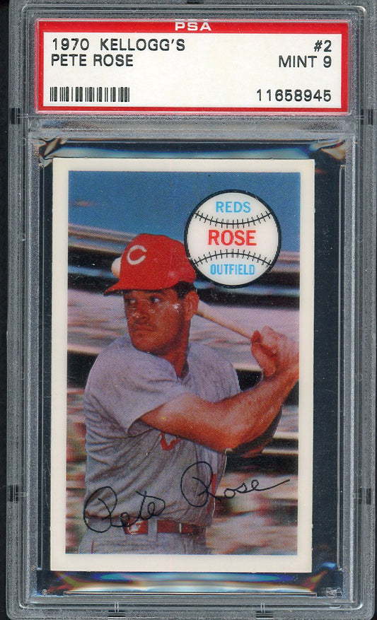 1970 Kelloggs Baseball #002 Pete Rose Reds PSA 9 MINT 562063