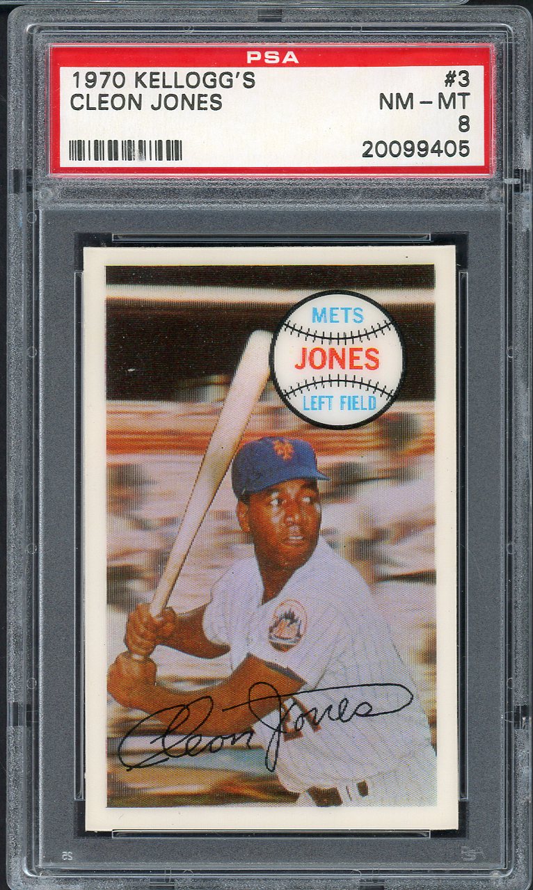 1970 Kelloggs Baseball #003 Cleon Jones Mets PSA 8 NM/MT 562064