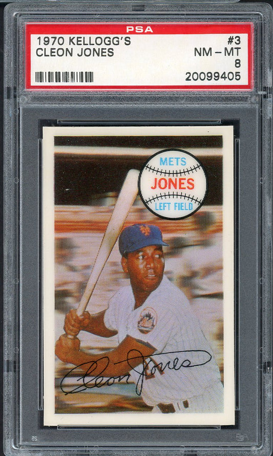 1970 Kelloggs Baseball #003 Cleon Jones Mets PSA 8 NM/MT 562064