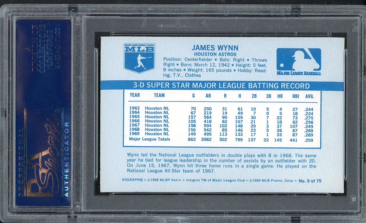 1970 Kelloggs Baseball #009 Jim Wynn Astros PSA 9 MINT 562070