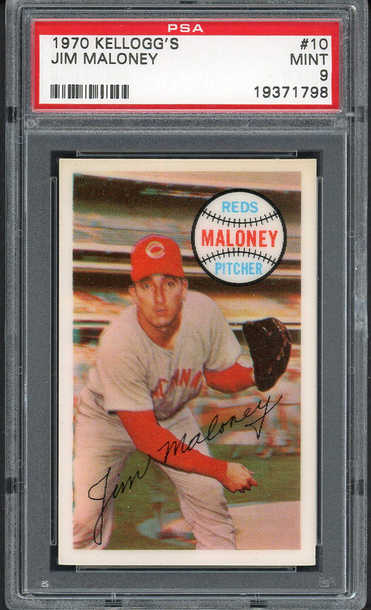 1970 Kelloggs Baseball #010 Jim Maloney Reds PSA 9 MINT 562071