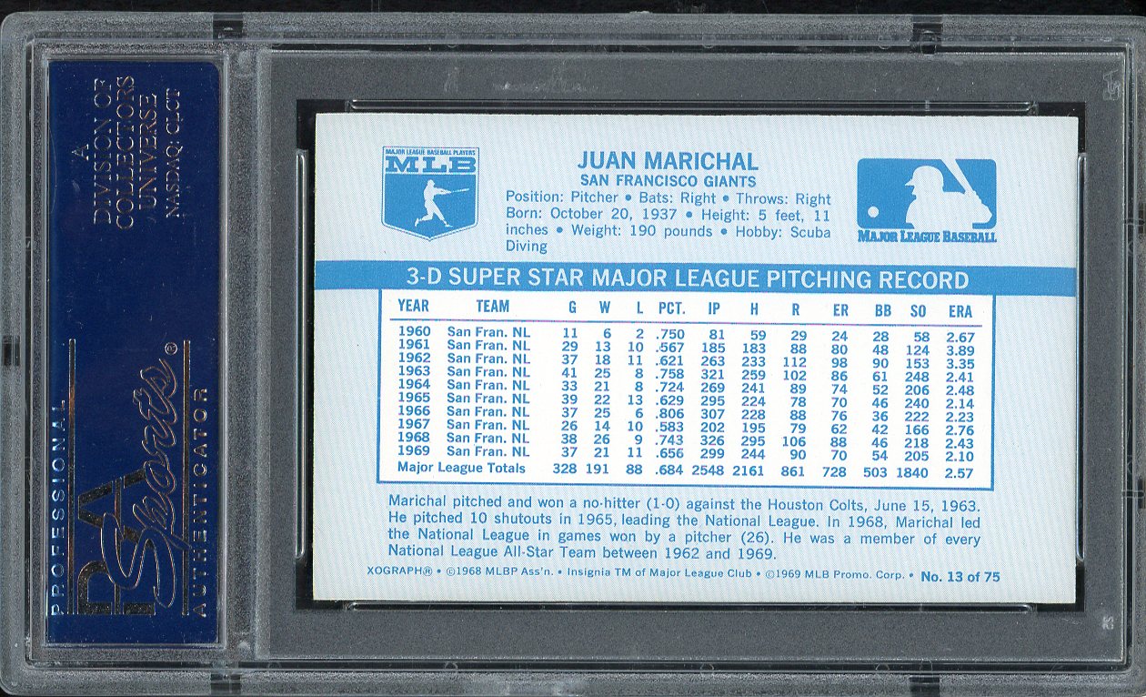 1970 Kelloggs Baseball #013 Juan Marichal Giants PSA 9 MINT 562074