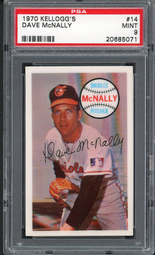 1970 Kelloggs Baseball #014 Dave McNally Orioles PSA 9 MINT 562075