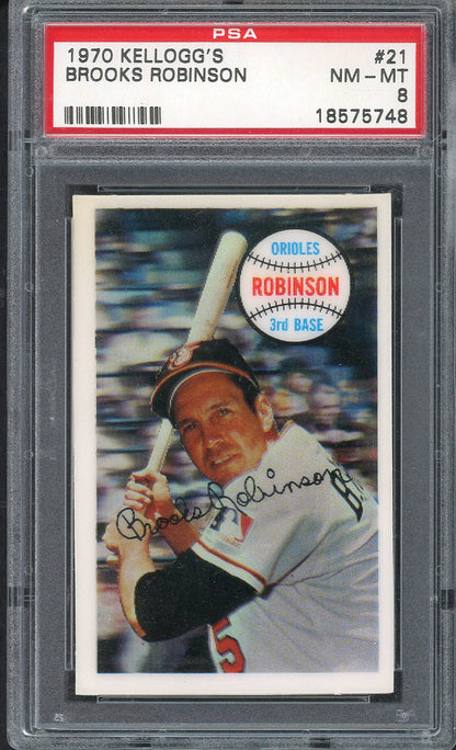 1970 Kelloggs Baseball #021 Brooks Robinson Orioles PSA 8 NM/MT 562082