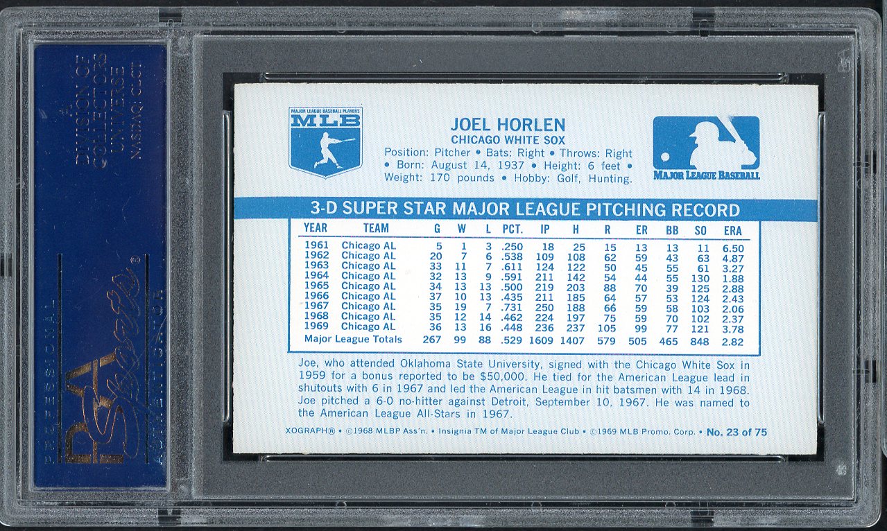 1970 Kelloggs Baseball #023 Joe Horlen White Sox PSA 9 MINT 562084