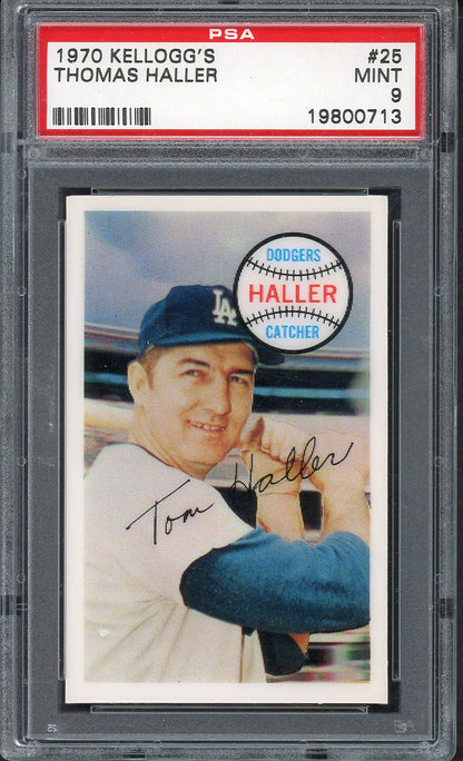 1970 Kelloggs Baseball #025 Tom Haller Dodgers PSA 9 MINT 562086