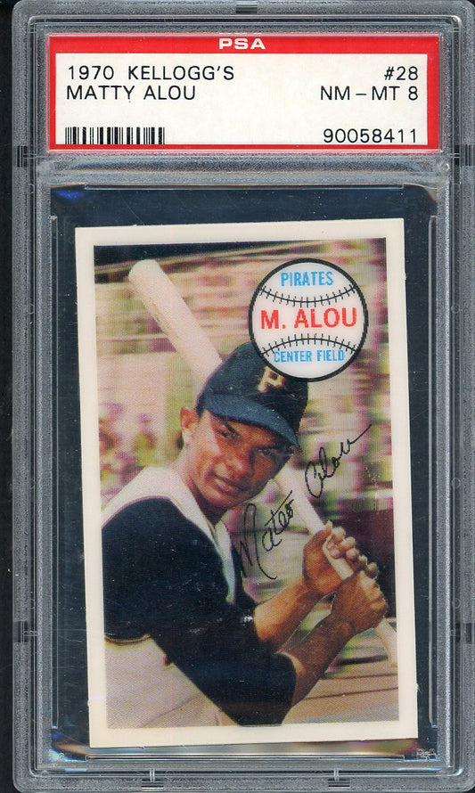 1970 Kelloggs Baseball #028 Matty Alou Pirates PSA 8 NM/MT 562089