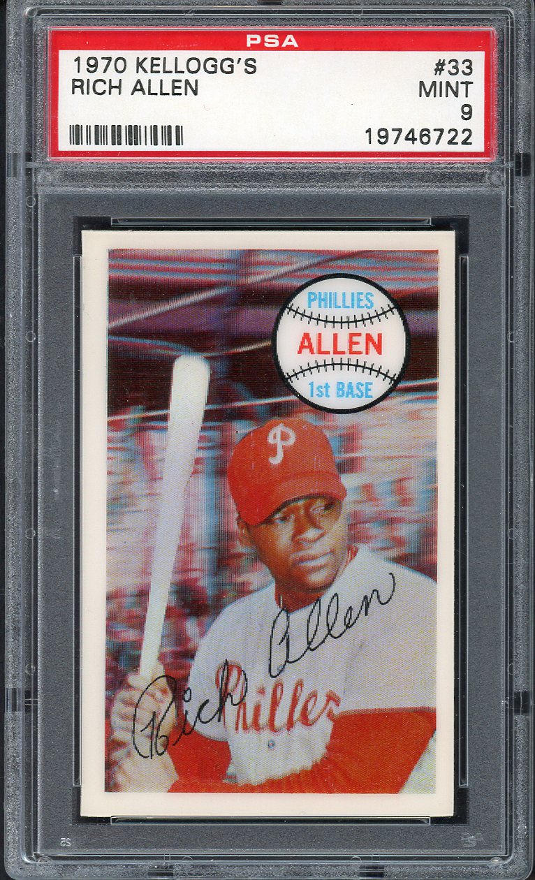 1970 Kelloggs Baseball #033 Dick Allen Phillies PSA 9 MINT 562094
