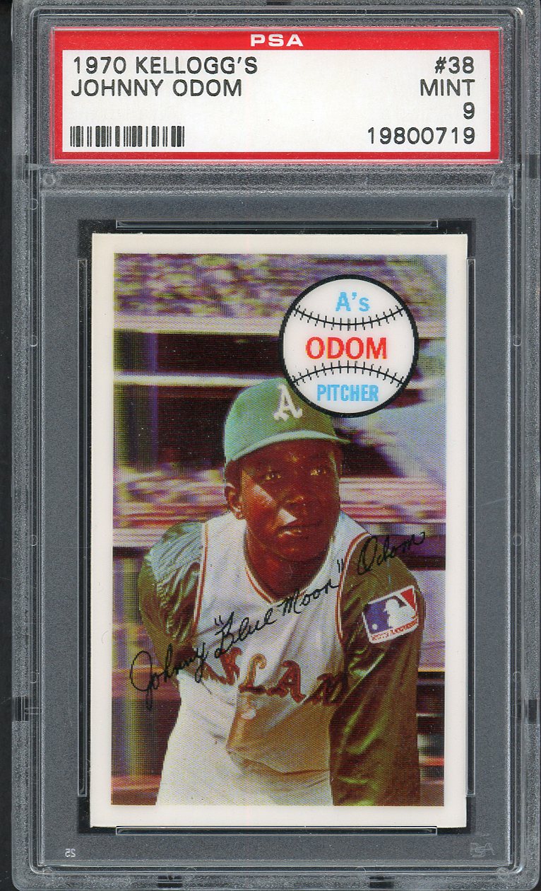 1970 Kelloggs Baseball #038 Johnny Odom A's PSA 9 MINT 562099
