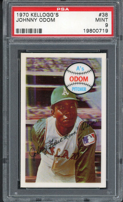 1970 Kelloggs Baseball #038 Johnny Odom A's PSA 9 MINT 562099