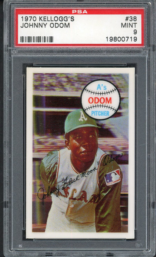 1970 Kelloggs Baseball #038 Johnny Odom A's PSA 9 MINT 562099