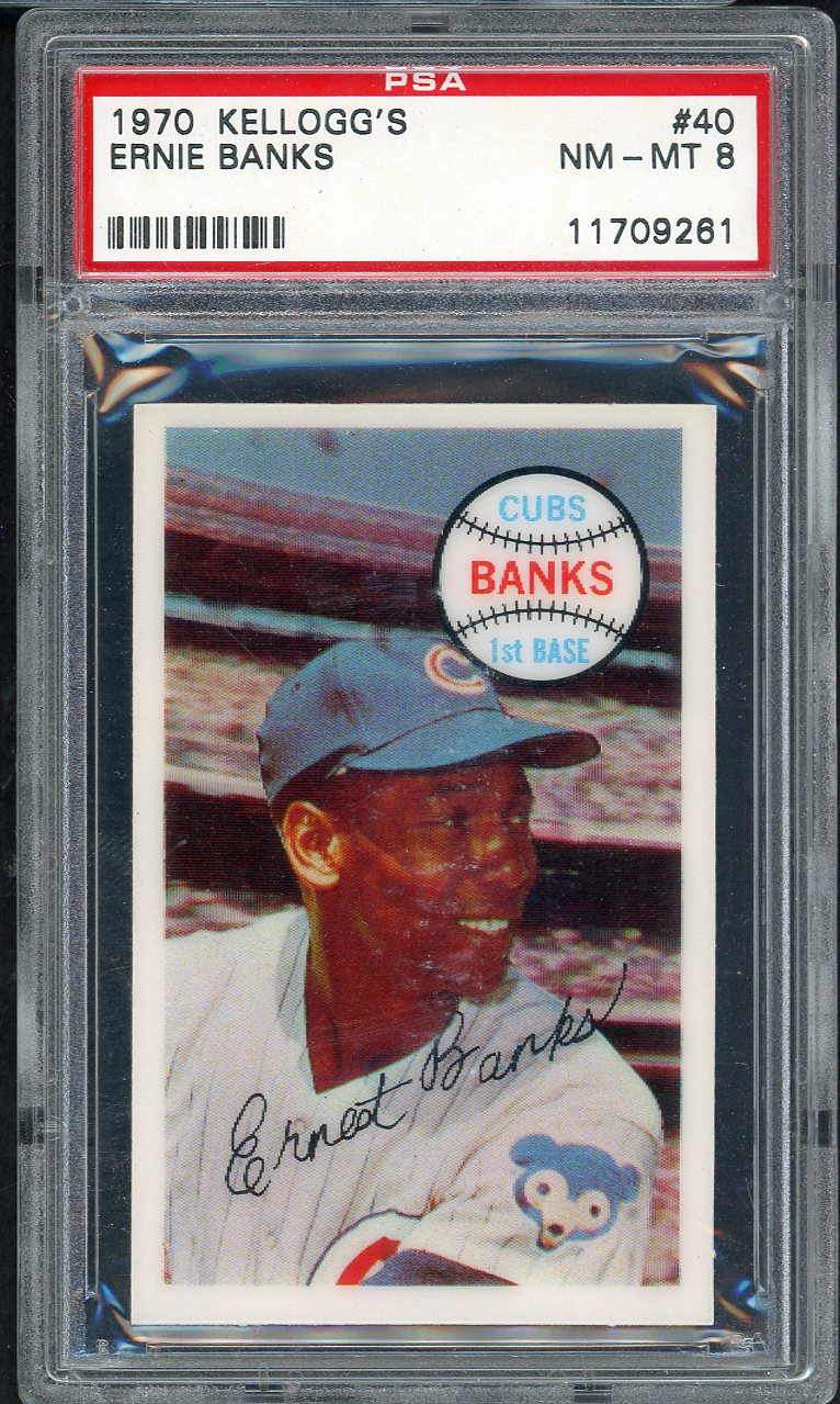 1970 Kelloggs Baseball #040 Ernie Banks Cubs PSA 8 NM/MT 562101