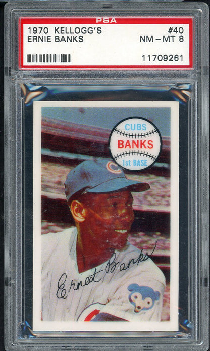 1970 Kelloggs Baseball #040 Ernie Banks Cubs PSA 8 NM/MT 562101
